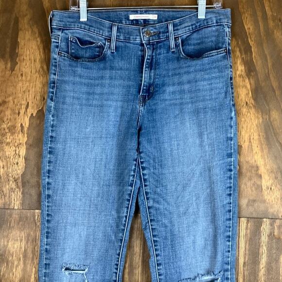 Signature Levi Strauss Womens Jeans Blue Denim Mid Rise Slim Straight Stretch 31 - Picture 2 of 11